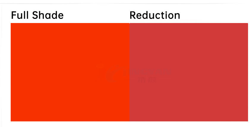 溶劑紅179著色顏色色卡示意圖